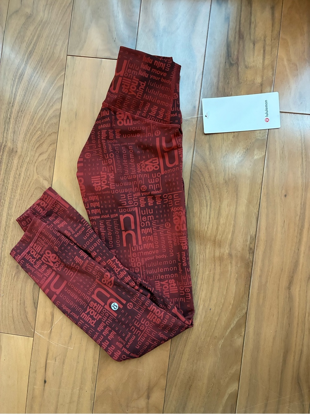 Lululemon Red Logo-Print Leggings